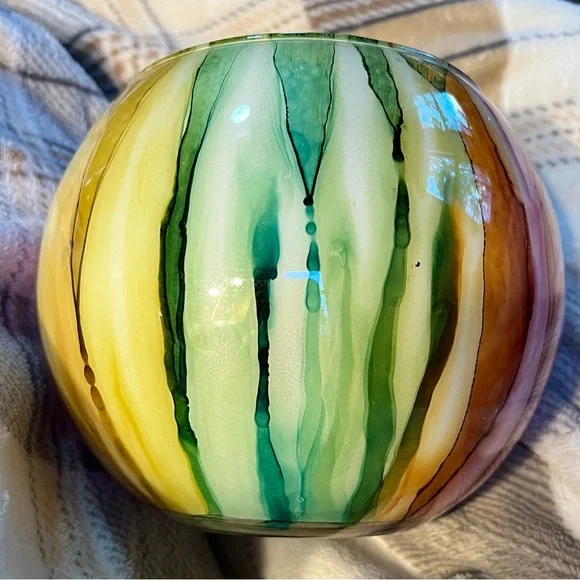 Colorful Vidi Italian made Glass Art Vase - Picture 3 of 9